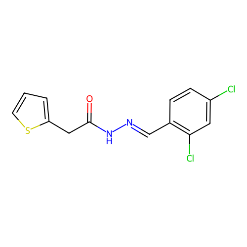 N'-[(E)-(2,4-dichlorophenyl)methylidene]-2-(2-thienyl)acetohydrazide structure