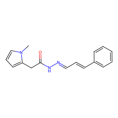 2-(1-methyl-1H-pyrrol-2-yl)-N'-[(E,2E)-3-phenyl-2-propenylidene]acetohydrazide structure