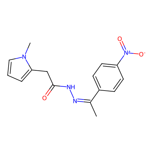 2-(1-methyl-1H-pyrrol-2-yl)-N'-[(1Z)-1-(4-nitrophenyl)ethylidene]acetohydrazide structure