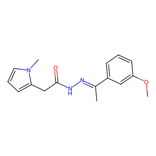 N'-[(1E)-1-(3-methoxyphenyl)ethylidene]-2-(1-methyl-1H-pyrrol-2-yl)acetohydrazide structure