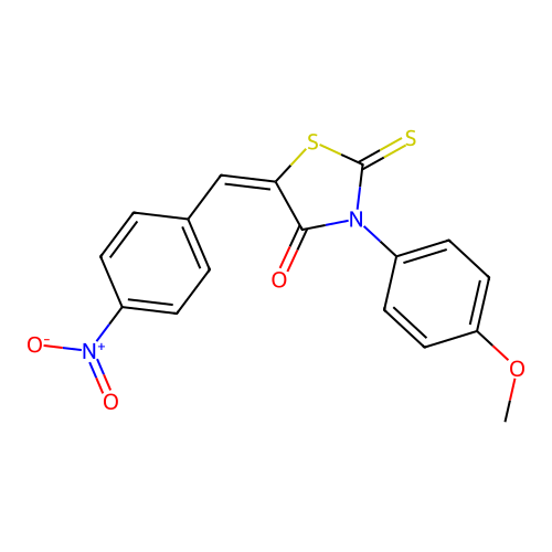 3-(4-Methoxy-phenyl)-5-(4-nitro-benzylidene)-2-thioxo-thiazolidin-4-one structure