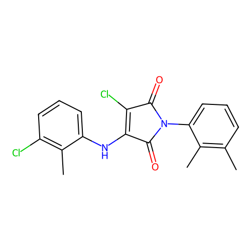 1-(2,3-dimethylphenyl)-3-chloro-4-[(3-chloro-2-methylphenyl)amino]azoline-2,5- dione structure