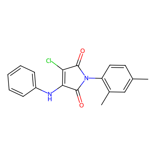 3-chloro-1-(2,4-dimethylphenyl)-4-(phenylamino)-1H-pyrrole-2,5-dione structure