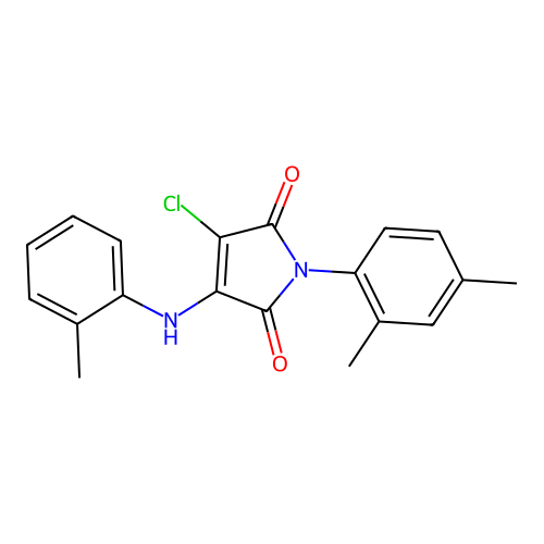 3-chloro-1-(2,4-dimethylphenyl)-4-[(2-methylphenyl)amino]-1H-pyrrole-2,5-dione structure