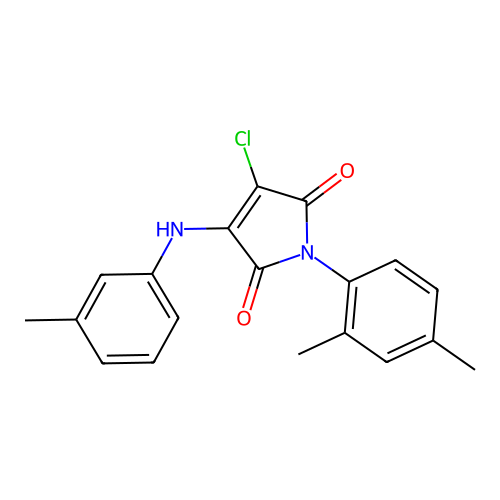 3-chloro-1-(2,4-dimethylphenyl)-4-[(3-methylphenyl)amino]-1H-pyrrole-2,5-dione structure