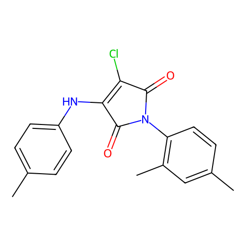 3-chloro-1-(2,4-dimethylphenyl)-4-[(4-methylphenyl)amino]-1H-pyrrole-2,5-dione structure