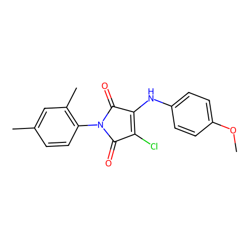 3-chloro-1-(2,4-dimethylphenyl)-4-(4-methoxyanilino)-1H-pyrrole-2,5-dione structure