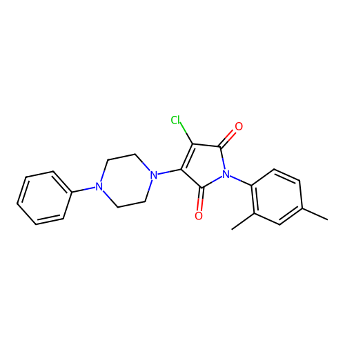 3-chloro-1-(2,4-dimethylphenyl)-4-(4-phenylpiperazin-1-yl)-1H-pyrrole-2,5-dione structure