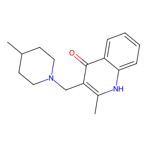 2-Methyl-3-[(4-methylpiperidyl)methyl]quinolin-4-ol structure