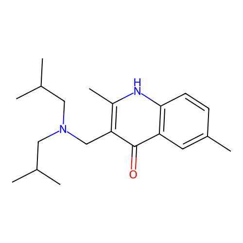 3-{[Bis(2-methylpropyl)amino]methyl}-2,6-dimethylquinolin-4-ol structure