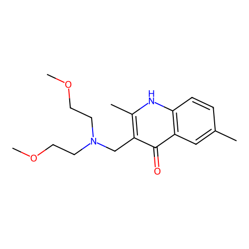 3-((Bis(2-methoxyethyl)amino)methyl)-2,6-dimethylquinolin-4-ol structure