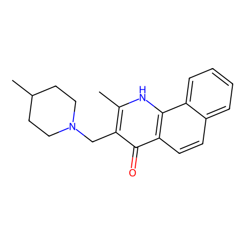 2-Methyl-3-[(4-methyl-1-piperidinyl)methyl]benzo[h]quinolin-4-ol structure