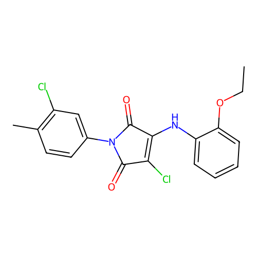 3-chloro-1-(3-chloro-4-methylphenyl)-4-(2-ethoxyanilino)pyrrole-2,5-dione structure