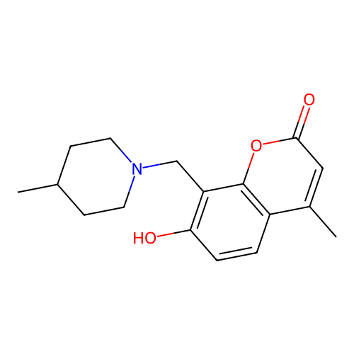 7-Hydroxy-4-methyl-8-[(4-methylpiperidin-1-yl)methyl]chromen-2-one structure