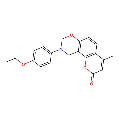 9-(4-ethoxyphenyl)-4-methyl-9,10-dihydro-2H,8H-chromeno[8,7-e][1,3]oxazin-2-one structure