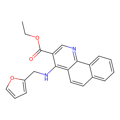 Ethyl 4-[(2-furylmethyl)amino]benzo[h]quinoline-3-carboxylate structure