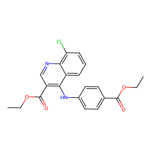Ethyl 8-chloro-4-{[4-(ethoxycarbonyl)phenyl]amino}quinoline-3-carboxylate structure