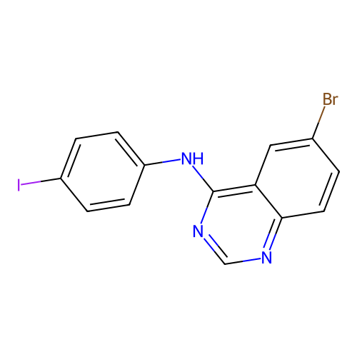 6-bromo-N-(4-iodophenyl)quinazolin-4-amine structure
