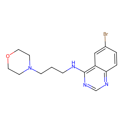 6-bromo-N-(3-morpholinopropyl)quinazolin-4-amine structure