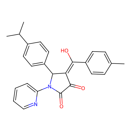 3-hydroxy-5-(4-isopropylphenyl)-4-(4-methylbenzoyl)-1-(pyridin-2-yl)-1H-pyrrol-2(5H)-one structure