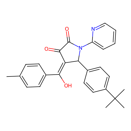 (4E)-5-(4-tert-butylphenyl)-4-[hydroxy-(4-methylphenyl)methylidene]-1-pyridin-2-ylpyrrolidine-2,3-dione structure