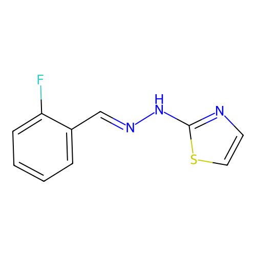 N-[(2-fluorophenyl)methylideneamino]-1,3-thiazol-2-amine structure