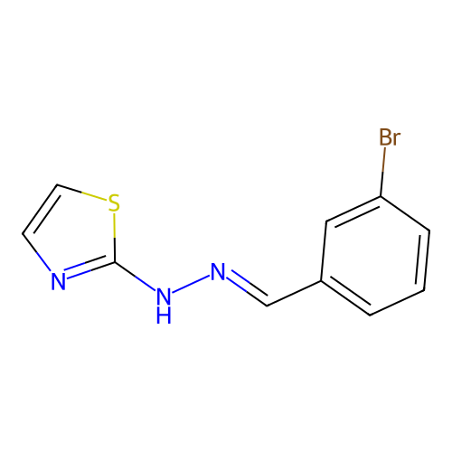 N-[(3-bromophenyl)methylideneamino]-1,3-thiazol-2-amine structure
