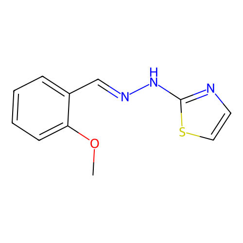N-[(2-methoxyphenyl)methylideneamino]-1,3-thiazol-2-amine structure