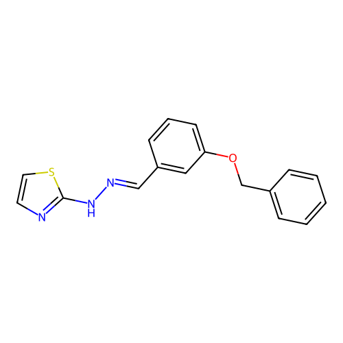 N-[(3-phenylmethoxyphenyl)methylideneamino]-1,3-thiazol-2-amine structure