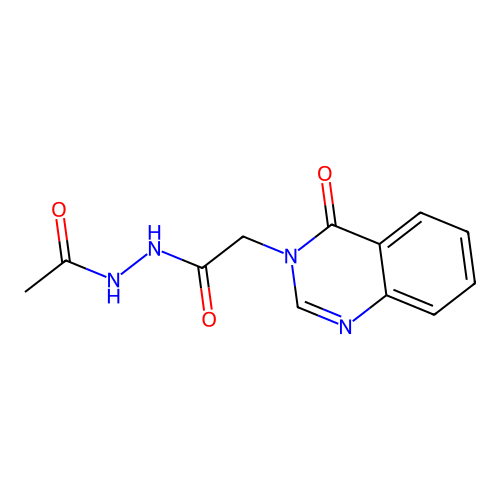 N'-acetyl-2-(4-oxo-3(4H)-quinazolinyl)acetohydrazide structure