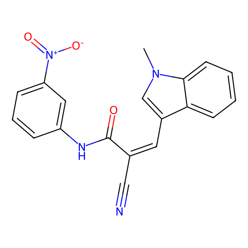 (E)-2-cyano-3-(1-methyl-1H-indol-3-yl)-N-(3-nitrophenyl)acrylamide structure