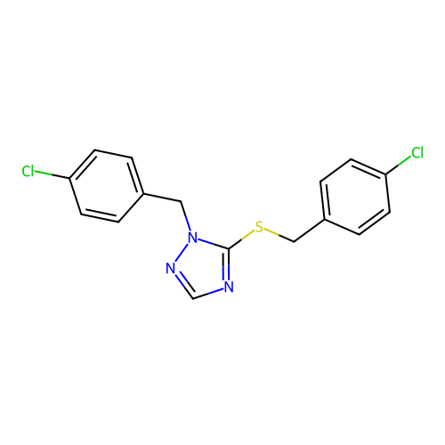 1-[(4-Chlorophenyl)methyl]-5-[(4-chlorophenyl)methylthio]-1,2,4-triazole structure