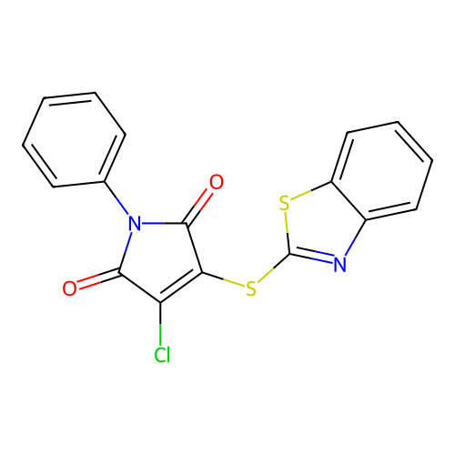 3-(1,3-benzothiazol-2-ylsulfanyl)-4-chloro-1-phenyl-1H-pyrrole-2,5-dione structure