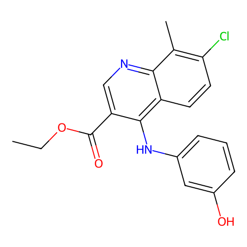 Ethyl 7-chloro-4-[(3-hydroxyphenyl)amino]-8-methylquinoline-3-carboxylate structure