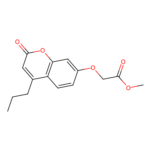 methyl 2-((2-oxo-4-propyl-2H-chromen-7-yl)oxy)acetate structure