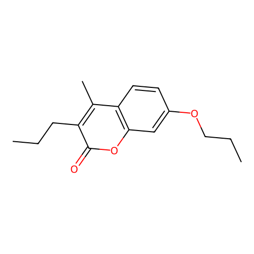 4-methyl-7-propoxy-3-propyl-2H-chromen-2-one structure