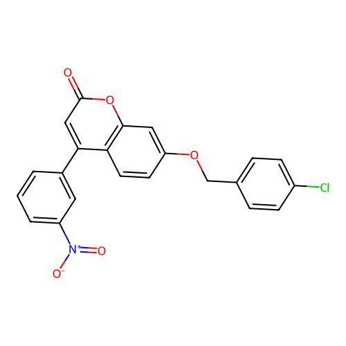 7-[(4-Chlorophenyl)methoxy]-4-(3-nitrophenyl)chromen-2-one structure