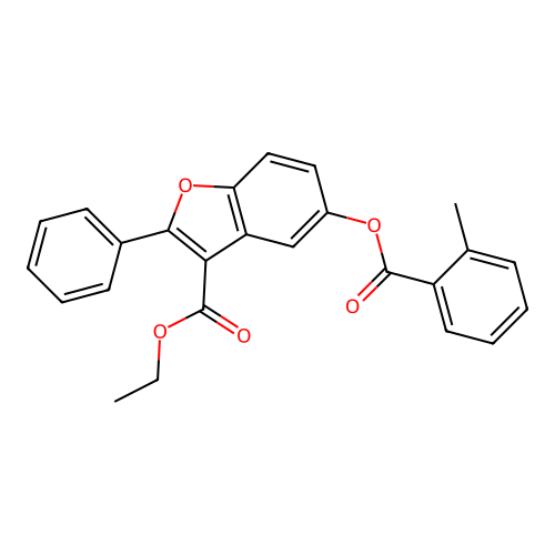 3-(Ethoxycarbonyl)-2-phenylbenzo[b]furan-5-yl 2-methylbenzoate structure