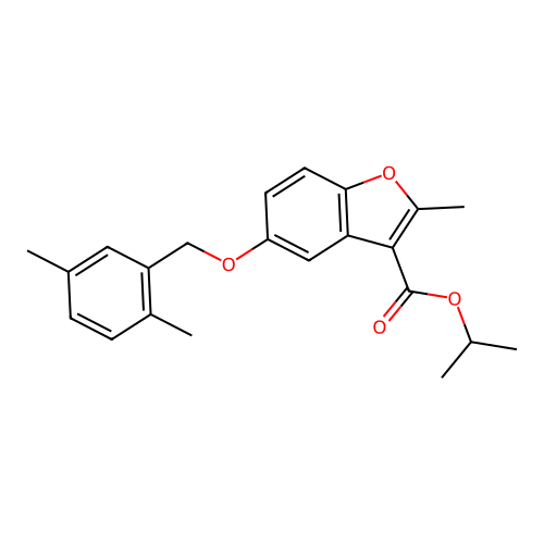 Propan-2-yl 5-[(2,5-dimethylphenyl)methoxy]-2-methyl-1-benzofuran-3-carboxylate structure