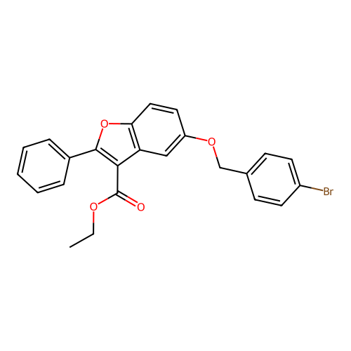 Ethyl 5-[(4-bromophenyl)methoxy]-2-phenyl-1-benzofuran-3-carboxylate structure