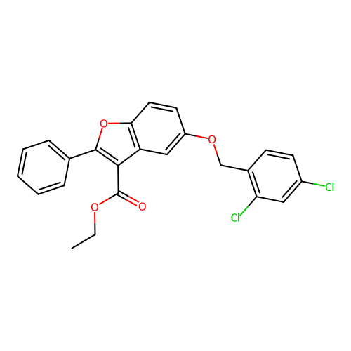 Ethyl 5-[(2,4-dichlorophenyl)methoxy]-2-phenylbenzo[b]furan-3-carboxylate structure