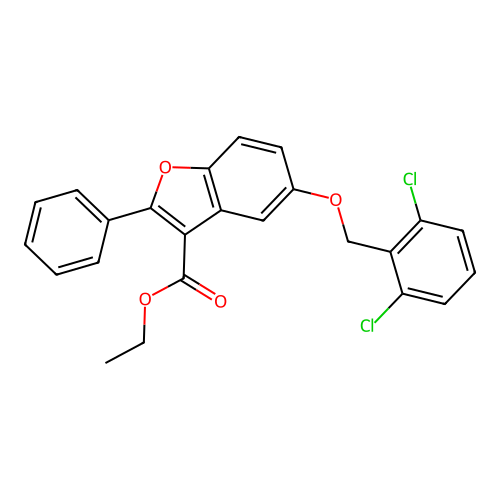 Ethyl 5-[(2,6-dichlorophenyl)methoxy]-2-phenyl-1-benzofuran-3-carboxylate structure