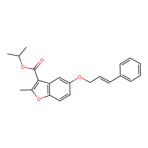 isopropyl 5-(cinnamyloxy)-2-methylbenzofuran-3-carboxylate structure