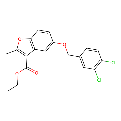 Ethyl 5-[(3,4-dichlorophenyl)methoxy]-2-methyl-1-benzofuran-3-carboxylate structure
