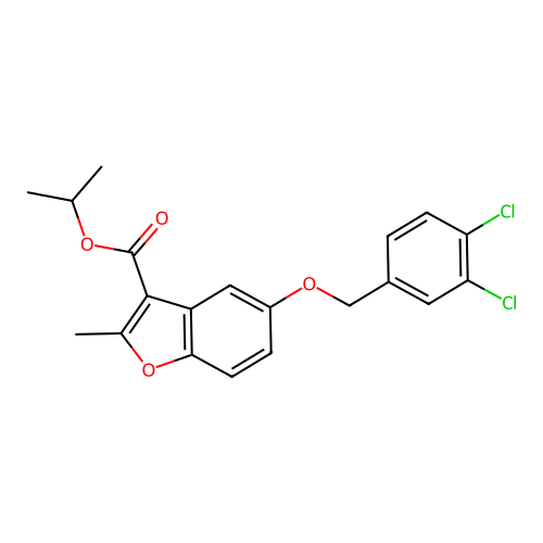 Propan-2-yl 5-[(3,4-dichlorophenyl)methoxy]-2-methyl-1-benzofuran-3-carboxylate structure