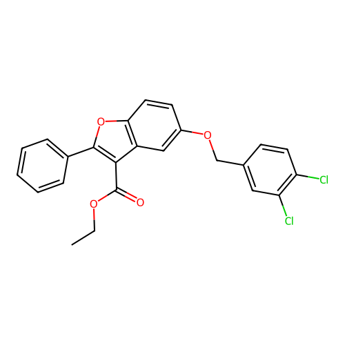 Ethyl 5-[(3,4-dichlorophenyl)methoxy]-2-phenylbenzo[b]furan-3-carboxylate structure
