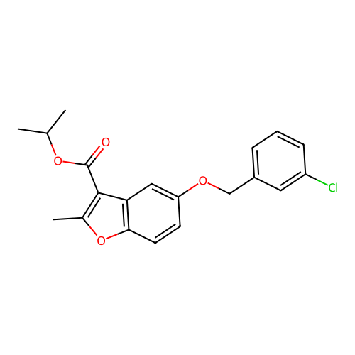 Methylethyl 5-[(3-chlorophenyl)methoxy]-2-methylbenzo[b]furan-3-carboxylate structure