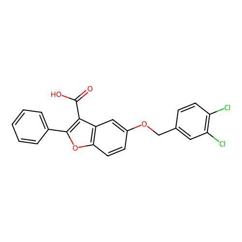 5-[(3,4-Dichlorobenzyl)oxy]-2-phenyl-1-benzofuran-3-carboxylic acid structure