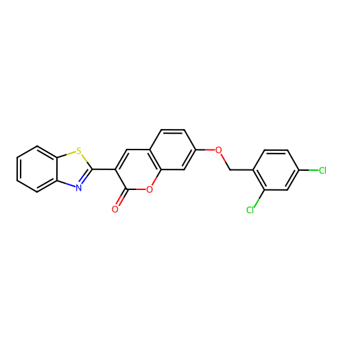 3-Benzothiazol-2-yl-7-[(2,4-dichlorophenyl)methoxy]chromen-2-one structure