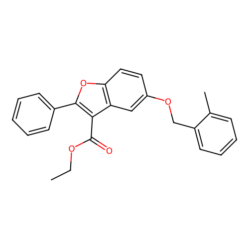 Ethyl 5-[(2-methylphenyl)methoxy]-2-phenyl-1-benzofuran-3-carboxylate structure